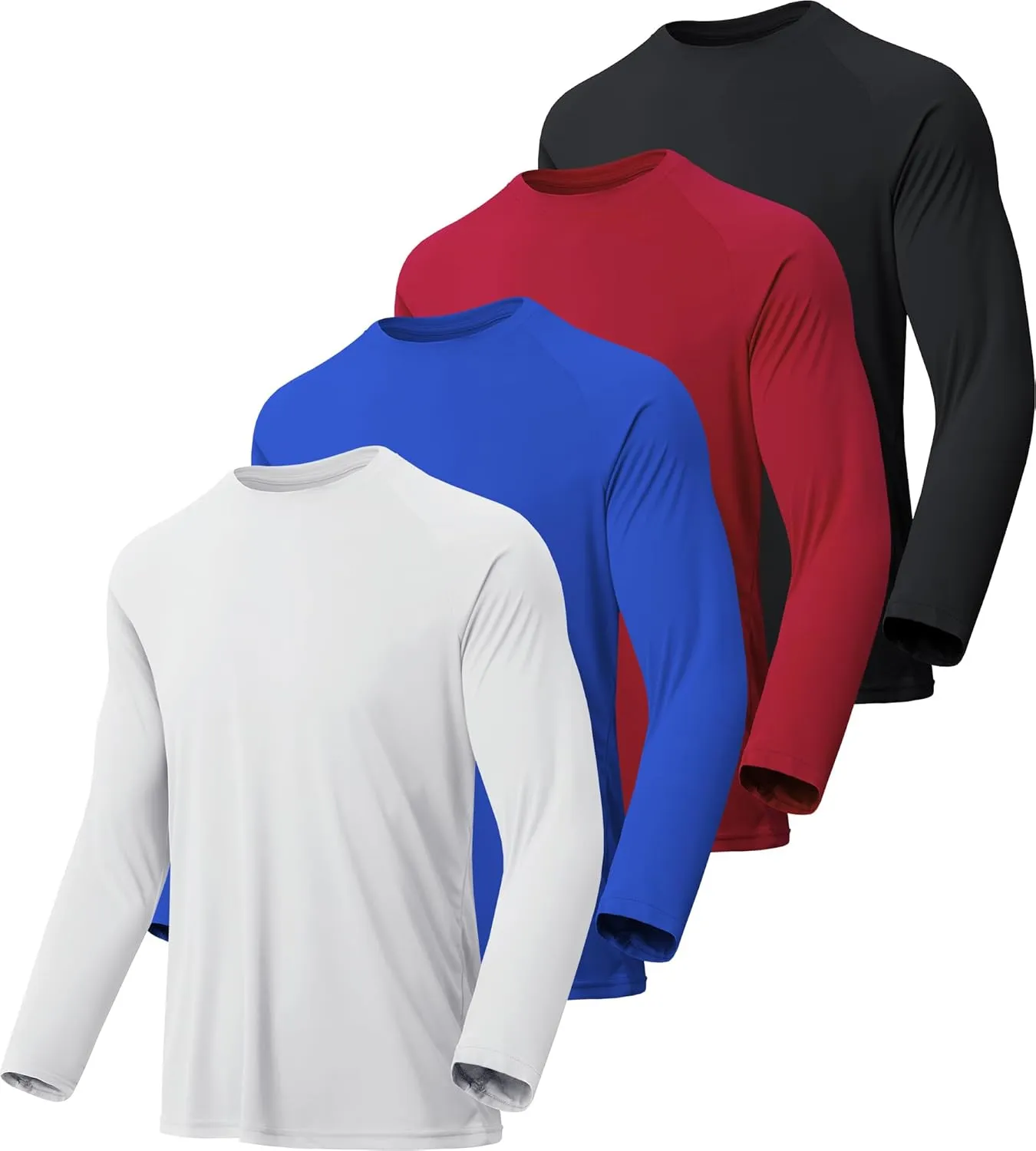 7 Pack Long Sleeve Shirts for Men UPF 50  UV Sun Protection Quick Dry Moisture Wicking Workout Tee Shirts