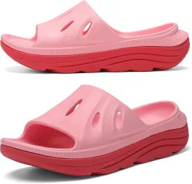 ARISIC Recovery Slides Sandals for Women Plantar Fasciitis Thick Cushion Orthotic Men Athletic Slides Lightweight Comfort Women Cloud Slippers Arch Support of Indoor Outdoor