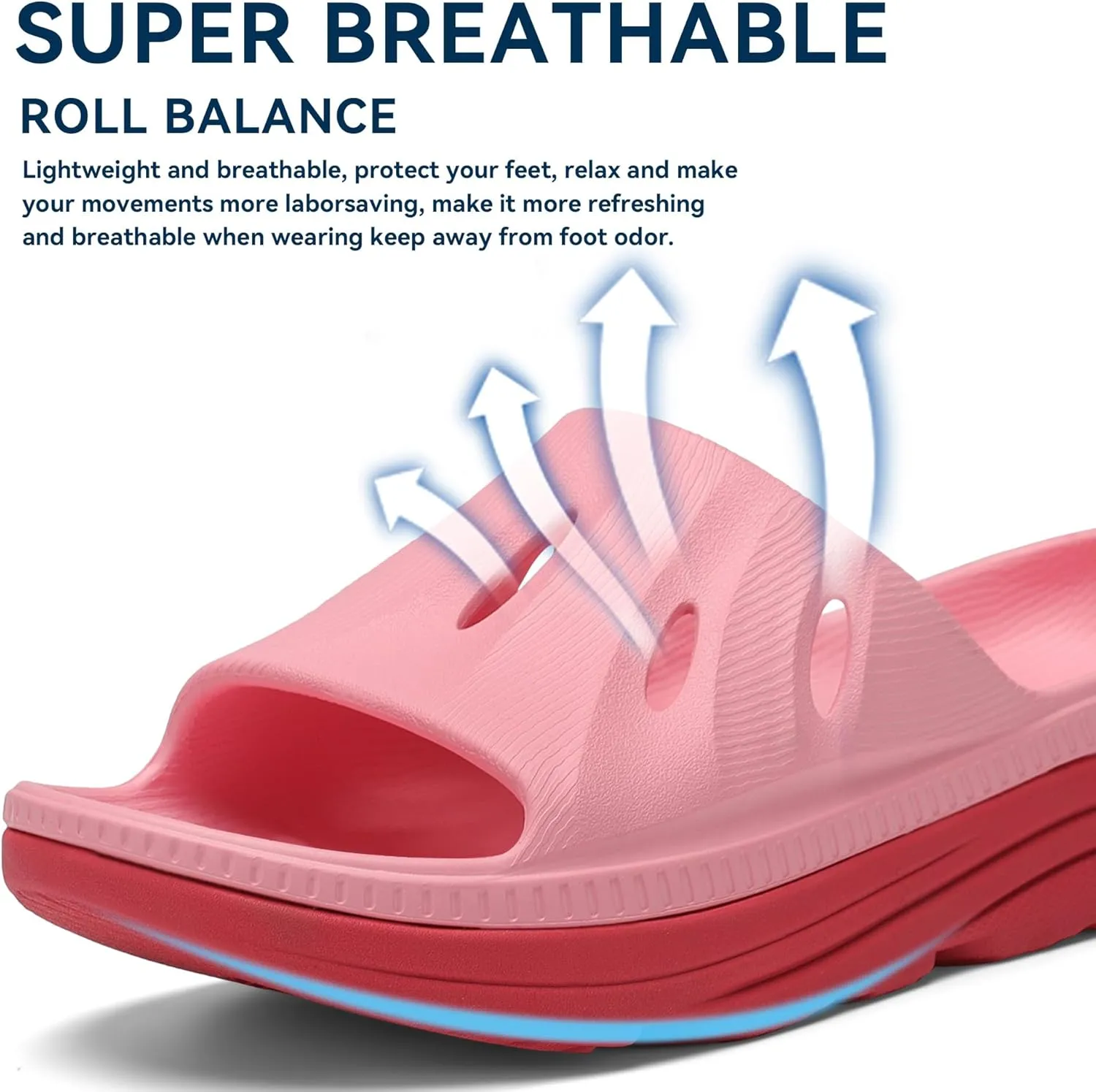 ARISIC Recovery Slides Sandals for Women Plantar Fasciitis Thick Cushion Orthotic Men Athletic Slides Lightweight Comfort Women Cloud Slippers Arch Support of Indoor Outdoor