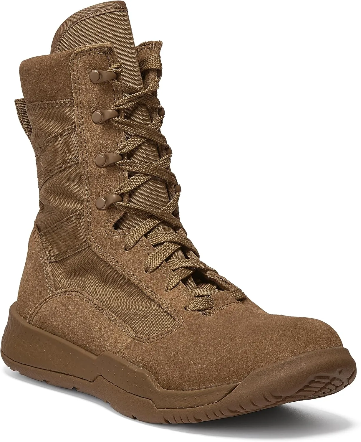 Belleville Mens TR501 8 Inch AMRAP Athletic Training and Tactical Boots for Men - Army/Air Force OCP ACU Coyote Brown Cattlehide Leather with PT Traction Rubber Outsole