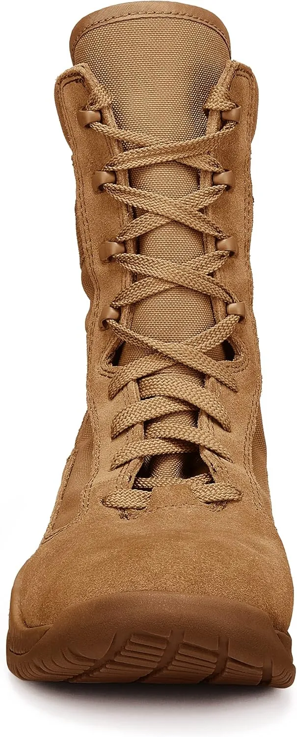 Belleville Mens TR501 8 Inch AMRAP Athletic Training and Tactical Boots for Men - Army/Air Force OCP ACU Coyote Brown Cattlehide Leather with PT Traction Rubber Outsole