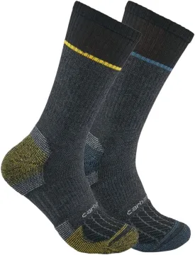 Carhartt Men's Force Midweight Steel Toe Sock 2 Pack