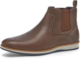 Coutgo Men's Chelsea Boots Casual Leather Chukka Ankle Boots Low Heel Slip On Dress Shoes