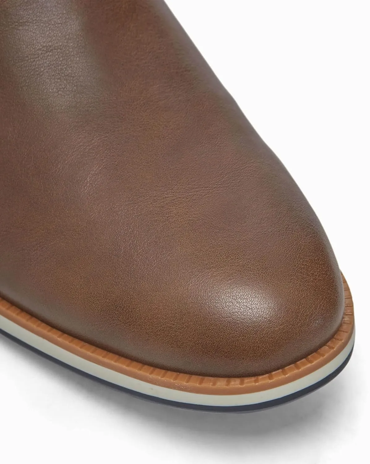 Coutgo Men's Chelsea Boots Casual Leather Chukka Ankle Boots Low Heel Slip On Dress Shoes