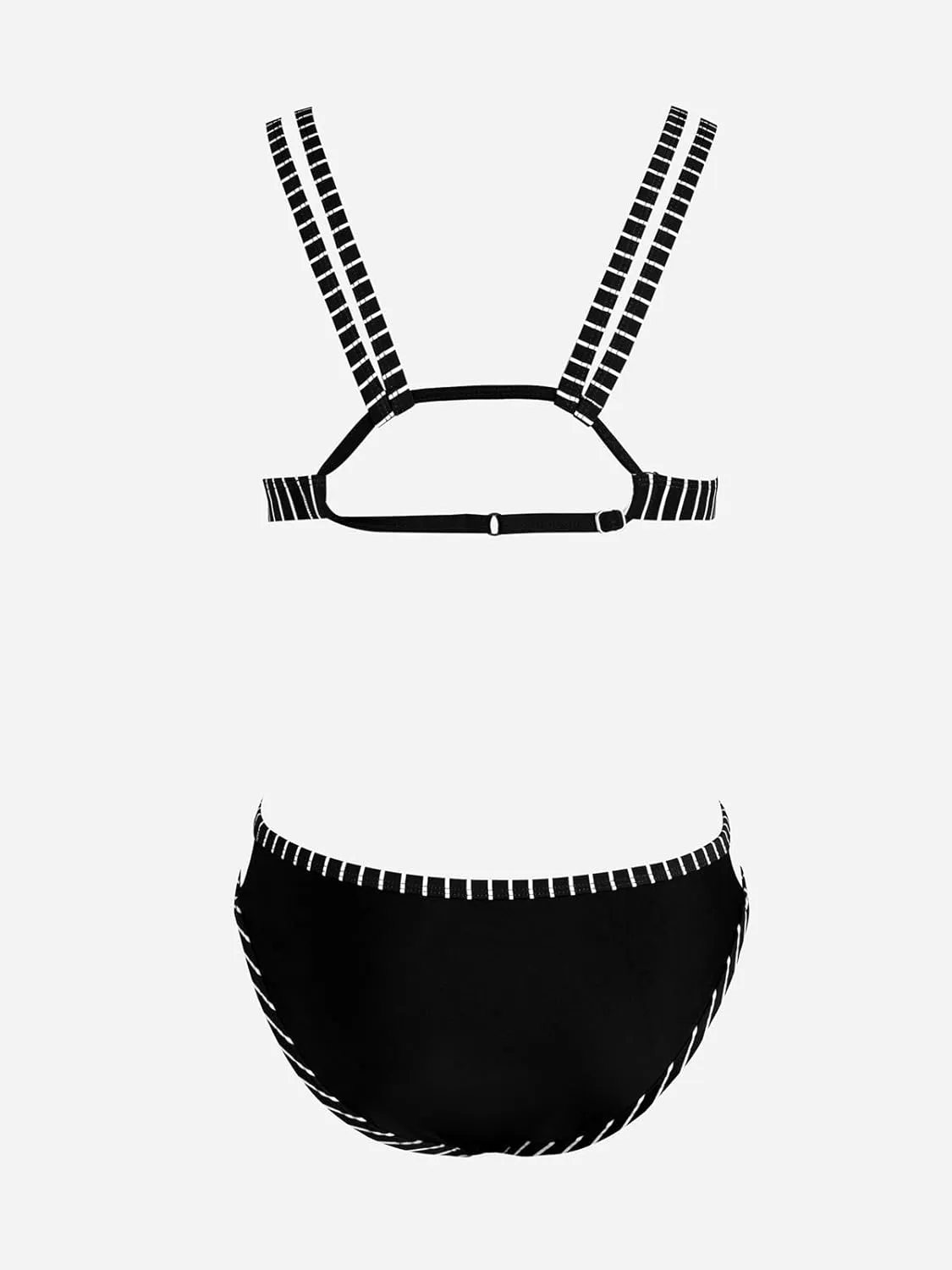 CUPSHE Women's Bikini Set Two Piece Swimsuits Strappy Mid Rise V Neck Cutout Adjustable Double Straps