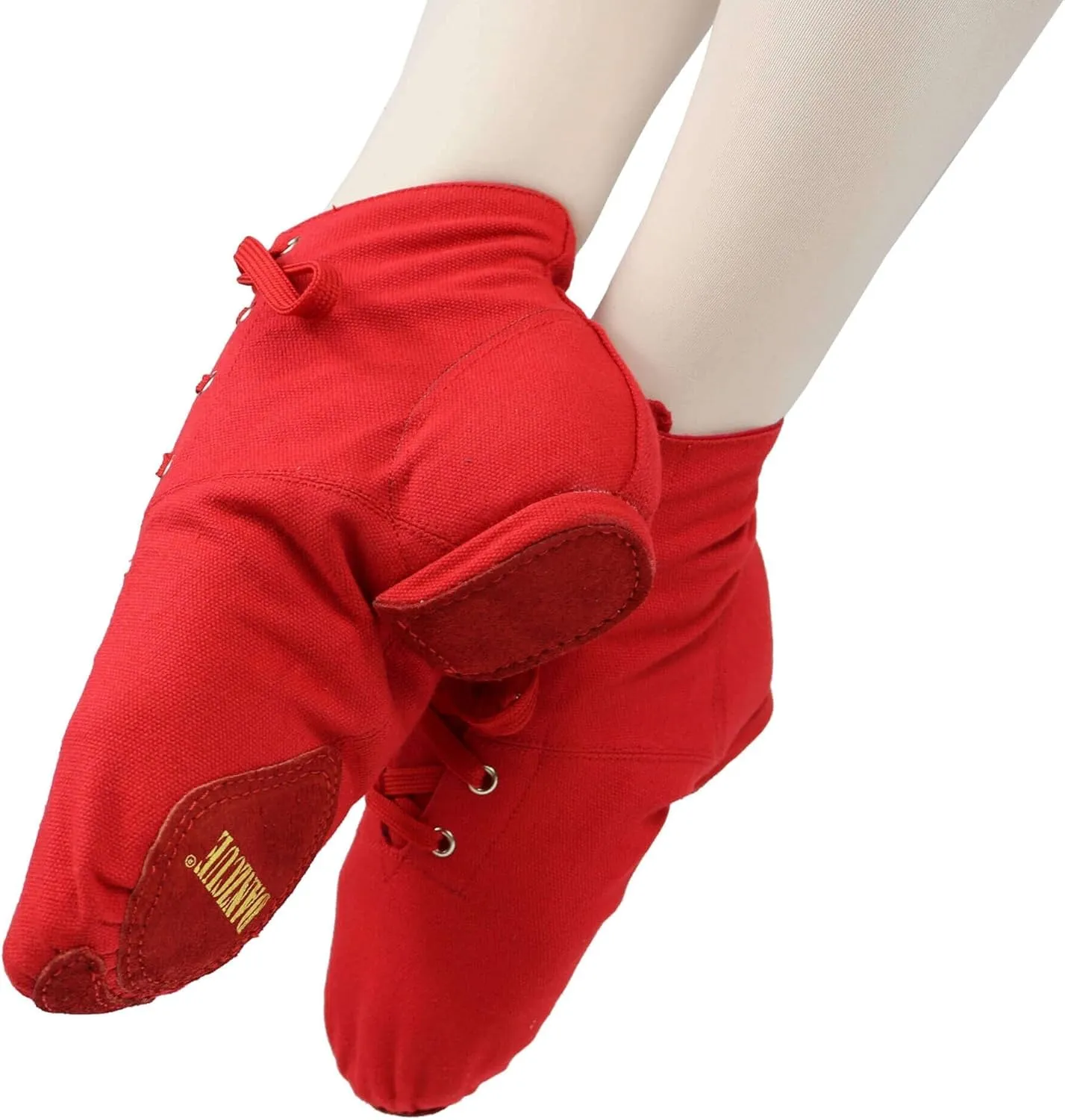 Danzcue Womens Canvas Lace up Jazz Boot Shoes