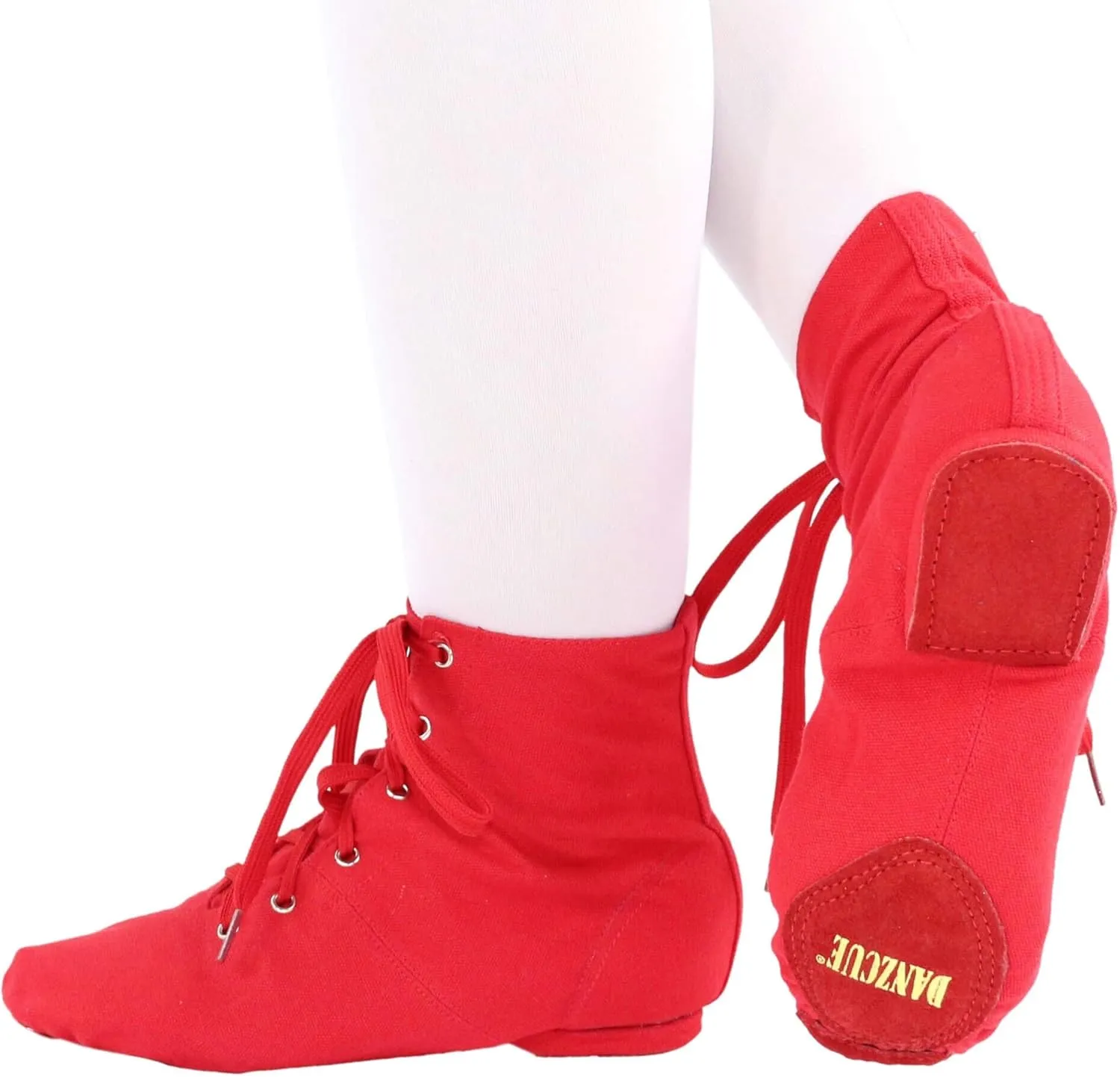 Danzcue Womens Canvas Lace up Jazz Boot Shoes
