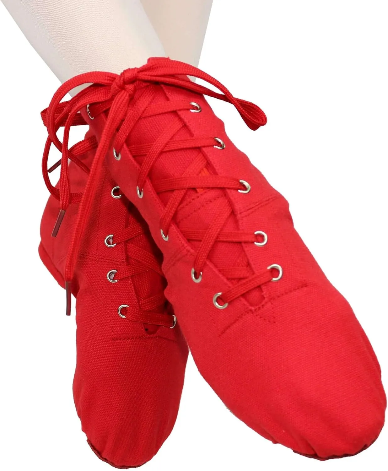 Danzcue Womens Canvas Lace up Jazz Boot Shoes