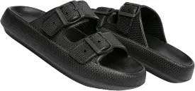 Double Buckle Adjustable Slides Sandals for Women and Men Casual Pillow Slippers for Womens EVA Flat Slides Sandals