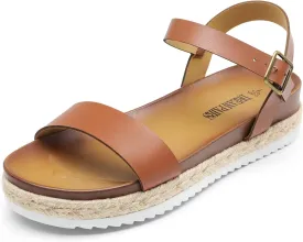 DREAM PAIRS Womens Open Toe Ankle Strap Espadrille Casual Flatform Platform Wedge Sandals