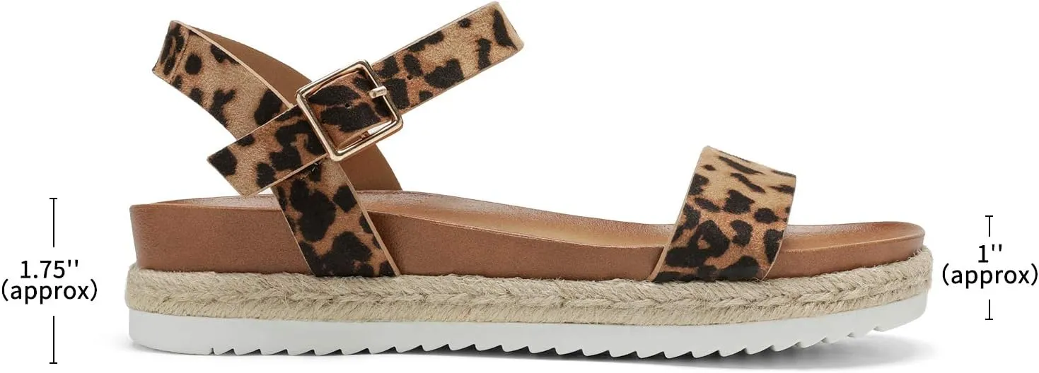 DREAM PAIRS Womens Open Toe Ankle Strap Espadrille Casual Flatform Platform Wedge Sandals