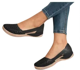 Eduavar Orthopedic Sandals for Women, Womens Sandals Comfortable Closed Toe Casual Hollow Out Shoes Orthotic Wedge Sandals