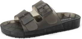 FUNKYMONKEY Women's Comfort Slides Double Buckle Adjustable Plastics Flat Sandals