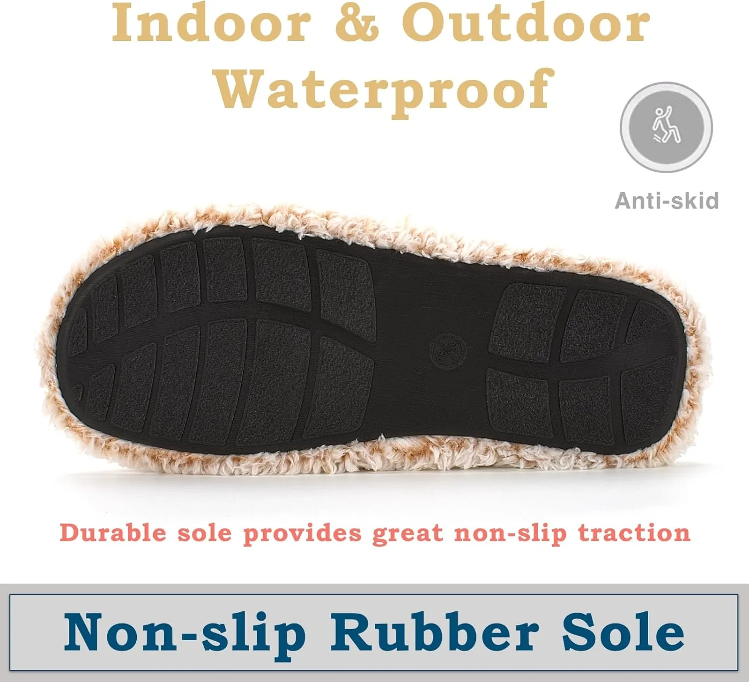 Fuzzy Memory Foam Slippers for Women Open Toe Double-Strap Indoor Outdoor Plush House Slippers Non-Slip Machine Washable