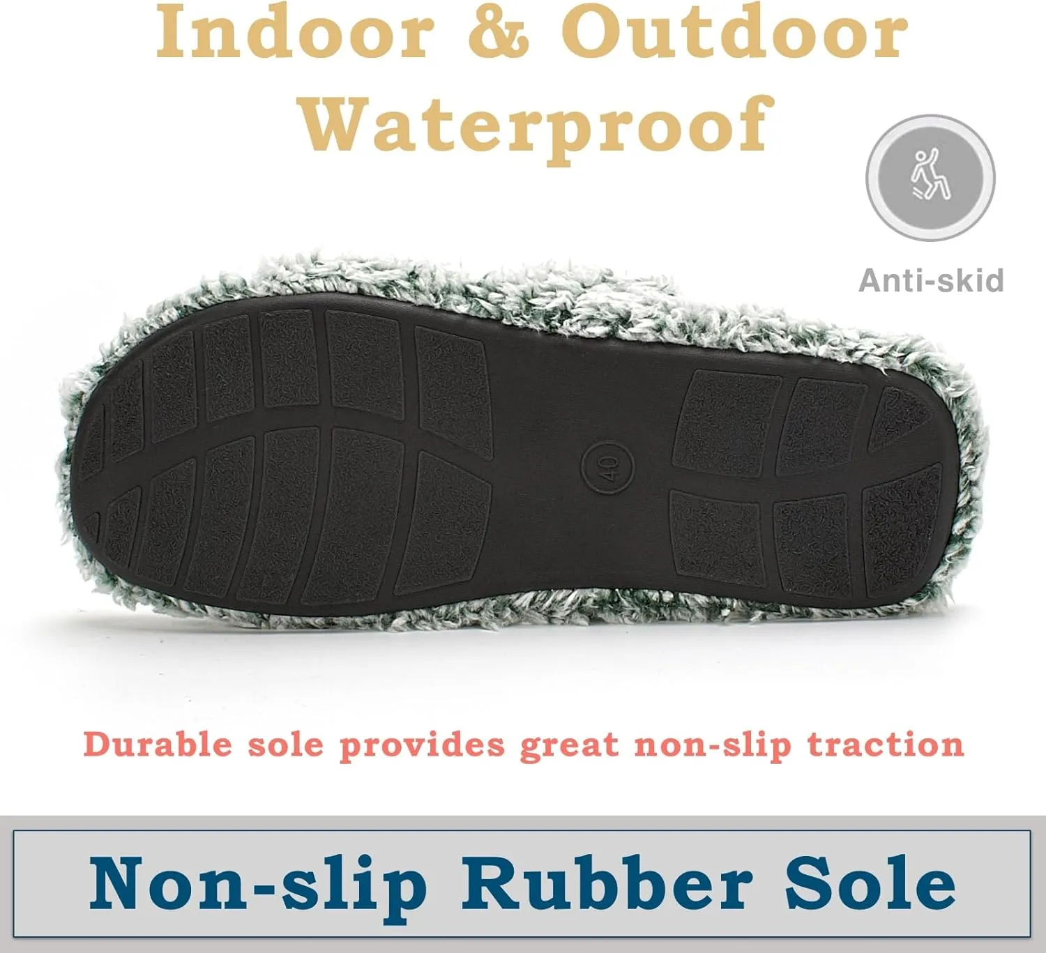 Fuzzy Memory Foam Slippers for Women Open Toe Double-Strap Indoor Outdoor Plush House Slippers Non-Slip Machine Washable