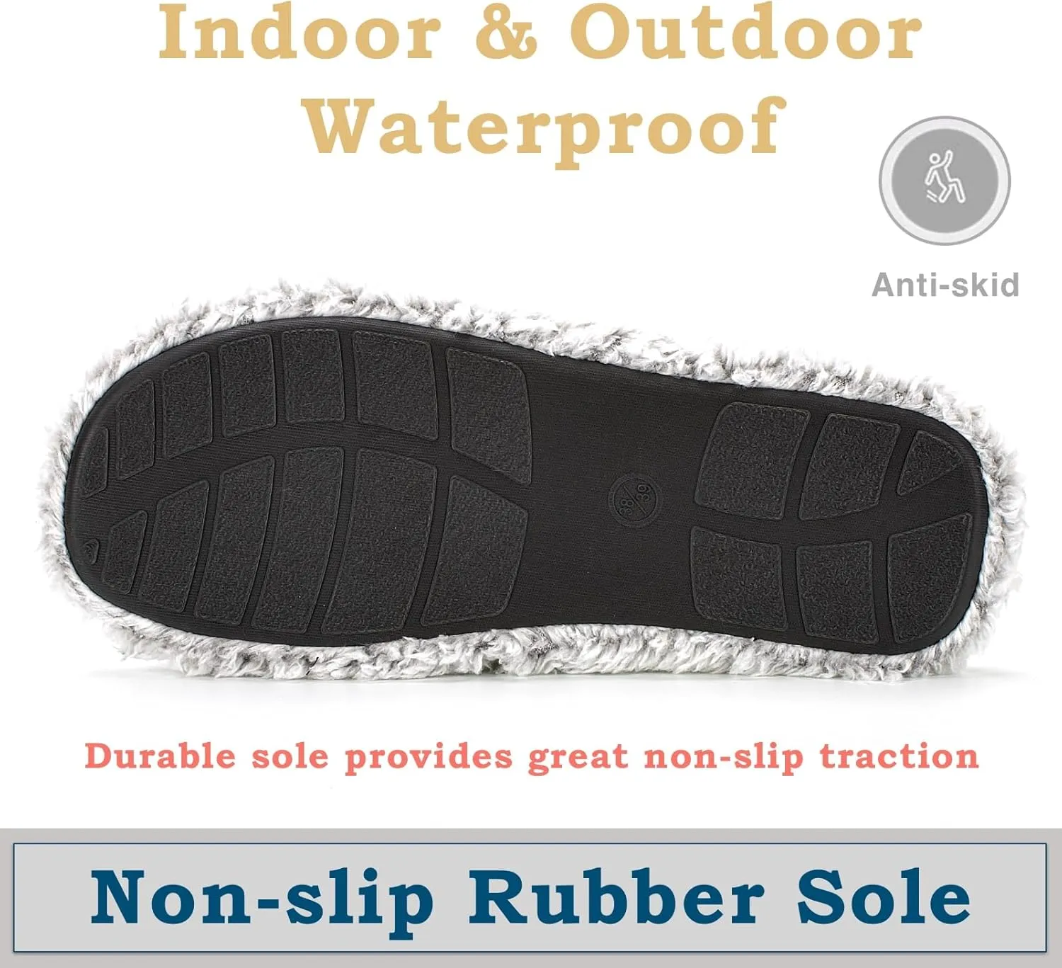 Fuzzy Memory Foam Slippers for Women Open Toe Double-Strap Indoor Outdoor Plush House Slippers Non-Slip Machine Washable