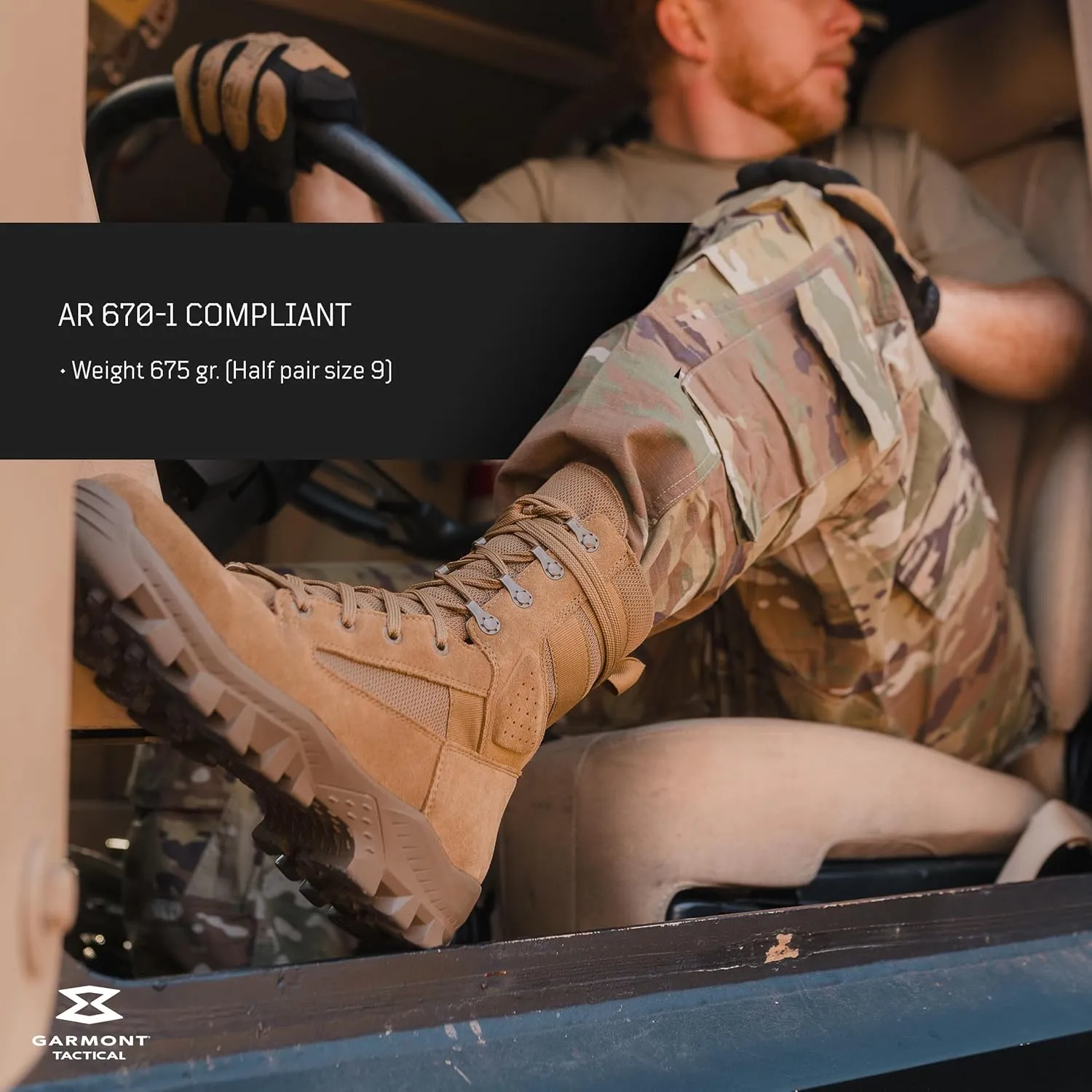 GARMONT TACTICAL T8 Defense Military Combat Boots for Men and Women, Army, Air Force, AR670-1 Compliant Footwear, Suede Leather, Wide