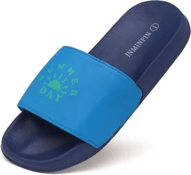 INMINPIN Kids Boys Girls Slides Sandals Comfort Non-Slip Beach Pool Shower Shoes Indoor Outdoor (Little Kid/Big Kid)