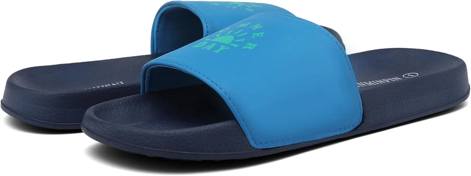 INMINPIN Kids Boys Girls Slides Sandals Comfort Non-Slip Beach Pool Shower Shoes Indoor Outdoor (Little Kid/Big Kid)