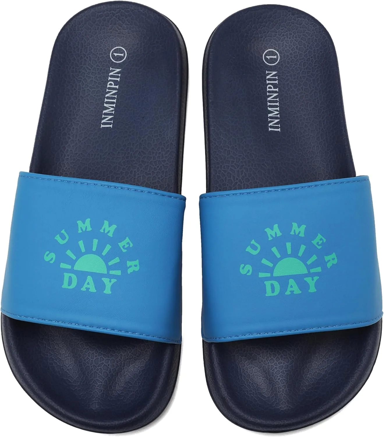 INMINPIN Kids Boys Girls Slides Sandals Comfort Non-Slip Beach Pool Shower Shoes Indoor Outdoor (Little Kid/Big Kid)