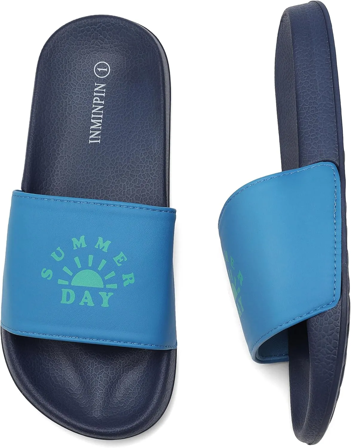 INMINPIN Kids Boys Girls Slides Sandals Comfort Non-Slip Beach Pool Shower Shoes Indoor Outdoor (Little Kid/Big Kid)