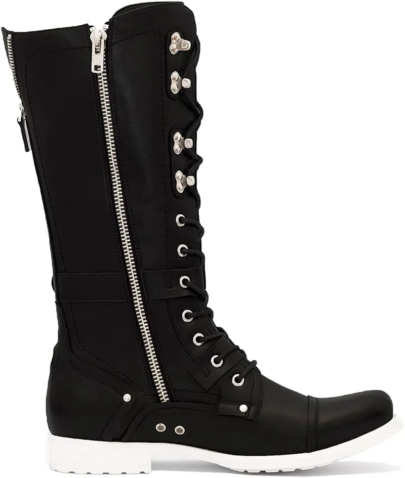 J75 Men's Decoy Light Weight | Knee Height | Lace-up & Inside Zipper | Combat | Tactical | Army | Cap-toe Military Boots