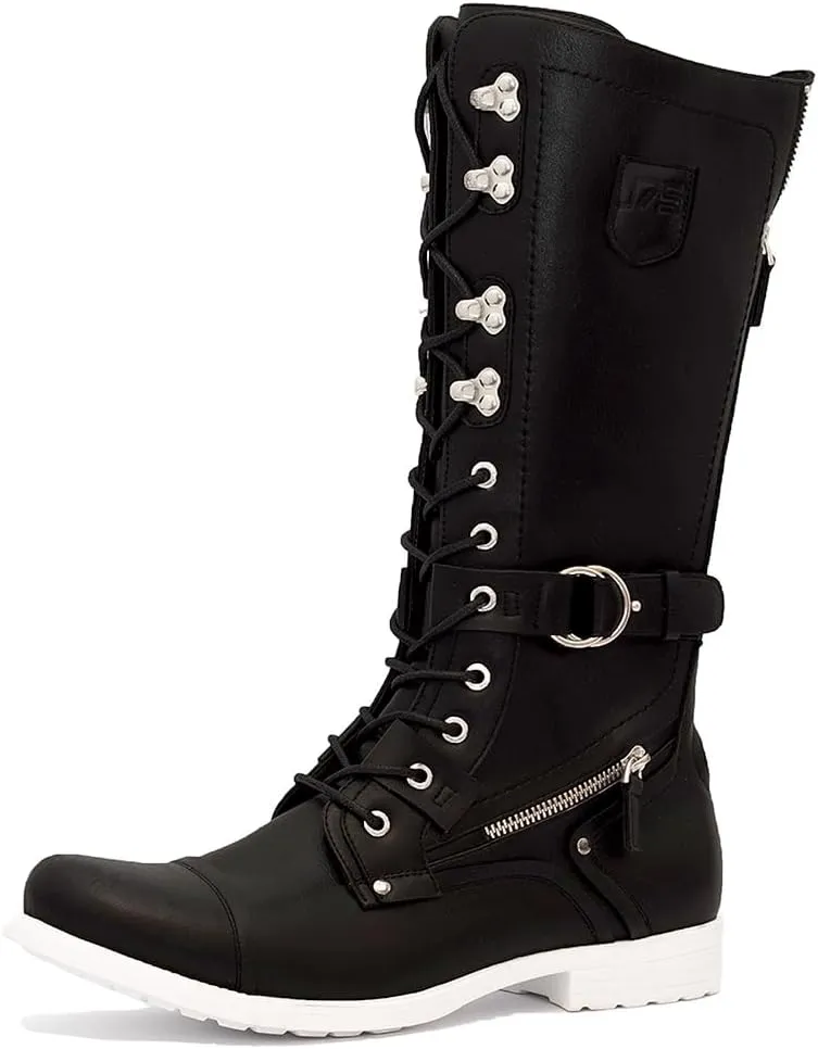 J75 Men's Decoy Light Weight | Knee Height | Lace-up & Inside Zipper | Combat | Tactical | Army | Cap-toe Military Boots