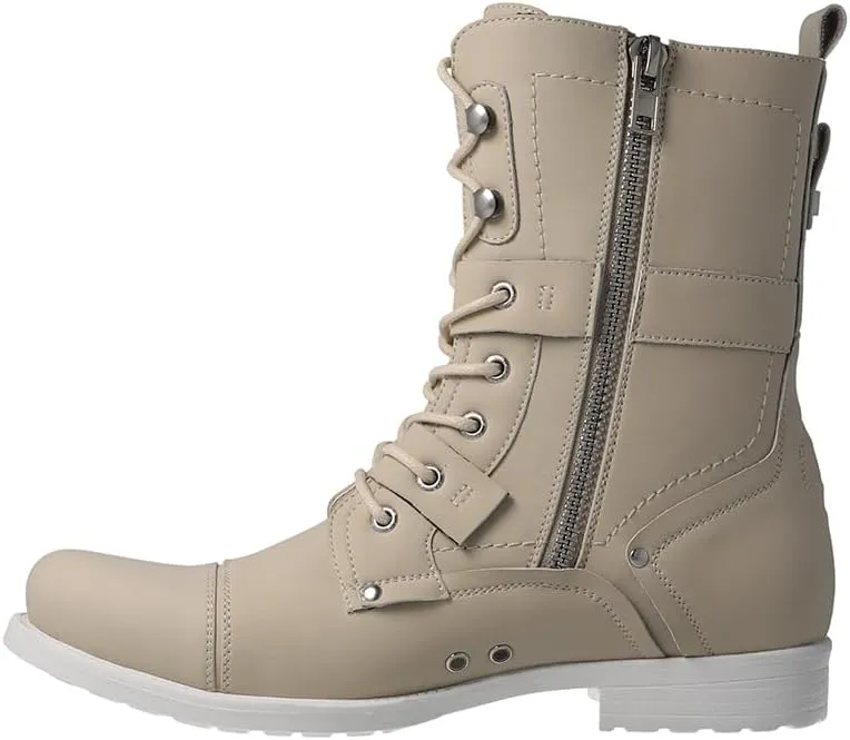 J75 Men's Deploy Light Weight | Mid-calf | Lace-up & Inside Zipper | Combat | Tactical | Army | Cap-toe Military Boots