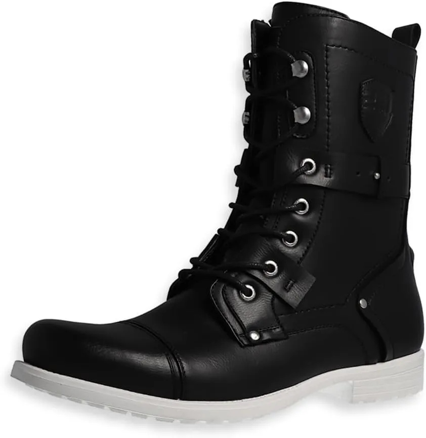 J75 Men's Deploy Light Weight | Mid-calf | Lace-up & Inside Zipper | Combat | Tactical | Army | Cap-toe Military Boots