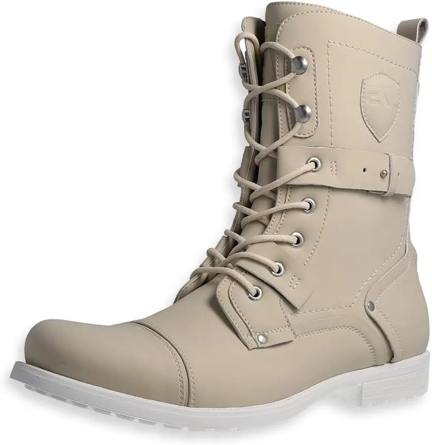 J75 Men's Deploy Light Weight | Mid-calf | Lace-up & Inside Zipper | Combat | Tactical | Army | Cap-toe Military Boots