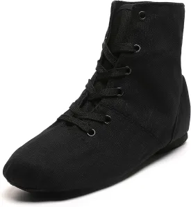 Lace Up Black Jazz Shoes Dance Boots