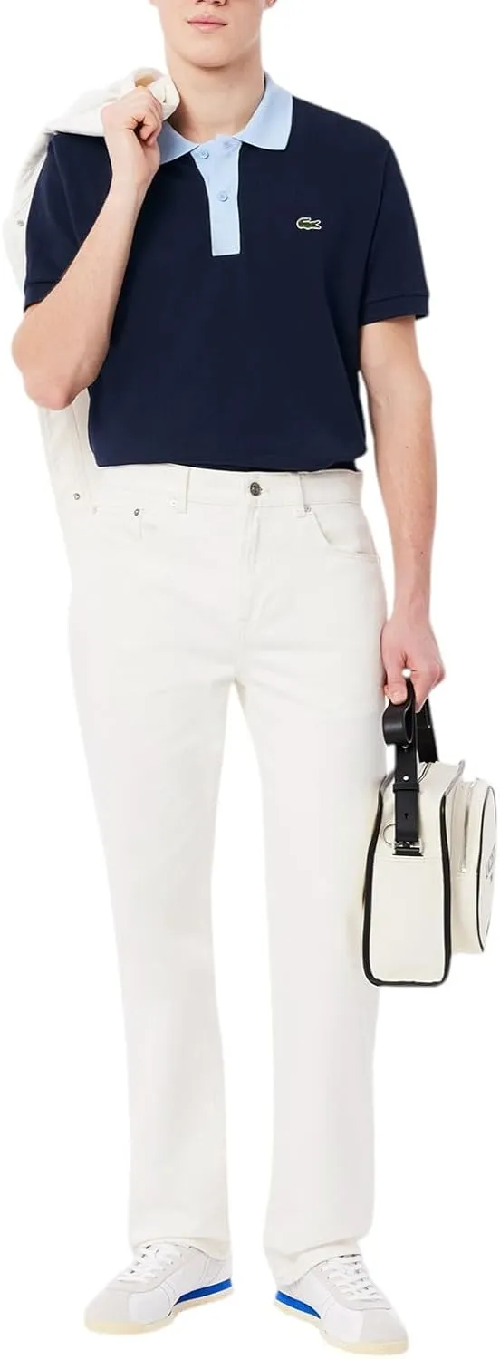 Lacoste Men's Seasonal Short Sleeve Classic Fit Contrast Collar Polo