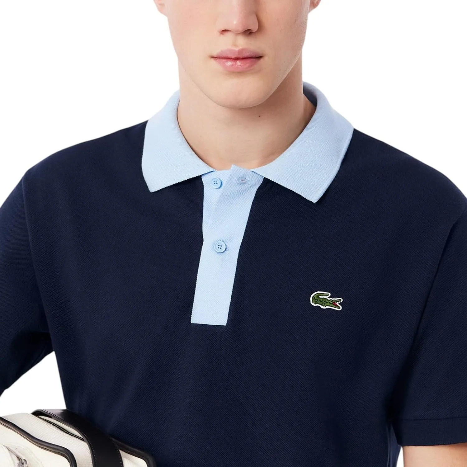 Lacoste Men's Seasonal Short Sleeve Classic Fit Contrast Collar Polo