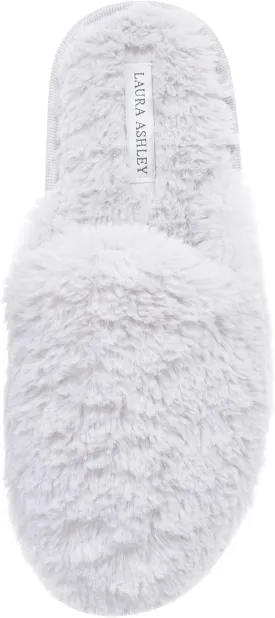 Laura Ashley Ladies All Over Plush W/Memory Foam Slippers