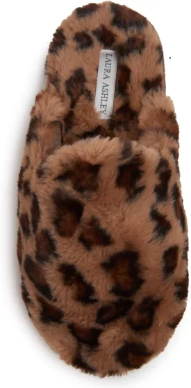 Laura Ashley Ladies All Over Plush W/Memory Foam Slippers