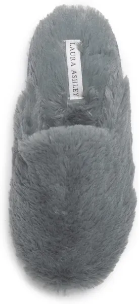 Laura Ashley Ladies All Over Plush W/Memory Foam Slippers