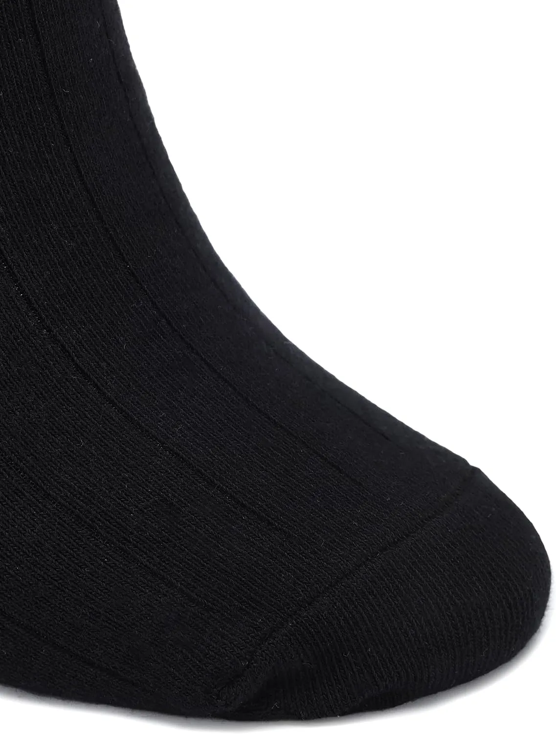 Mens Dress Socks Soild Ribbed Crew Socks Combed Cotton Anti Odor Size 8-13