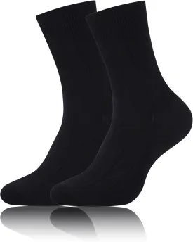 Mens Dress Socks Soild Ribbed Crew Socks Combed Cotton Anti Odor Size 8-13