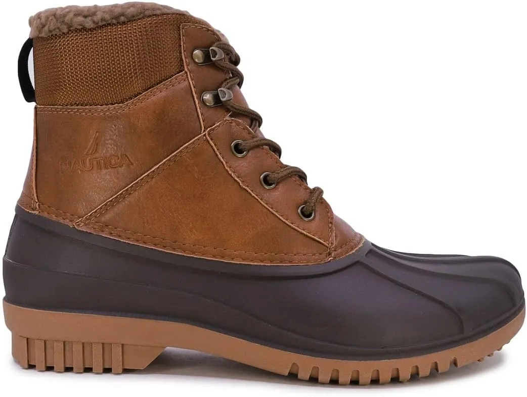 Nautica Mens Duck Boots Waterproof Shell Insulated Snow & Rain Boot -Lace-Up Winter Shoe- Channing (Wide/Medium Width)