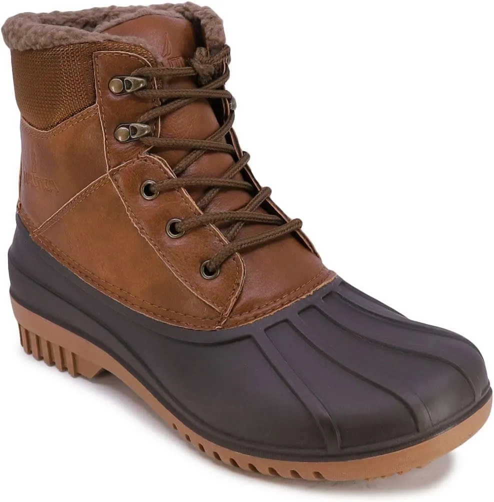 Nautica Mens Duck Boots Waterproof Shell Insulated Snow & Rain Boot -Lace-Up Winter Shoe- Channing (Wide/Medium Width)