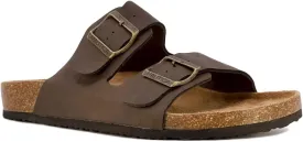 Nautica Men's Sandals - Casual Slides with 2 Adjustable Buckle Straps and Cork Footbed for Ultimate Comfort and Style (Regular/Wide Width, Big Size)