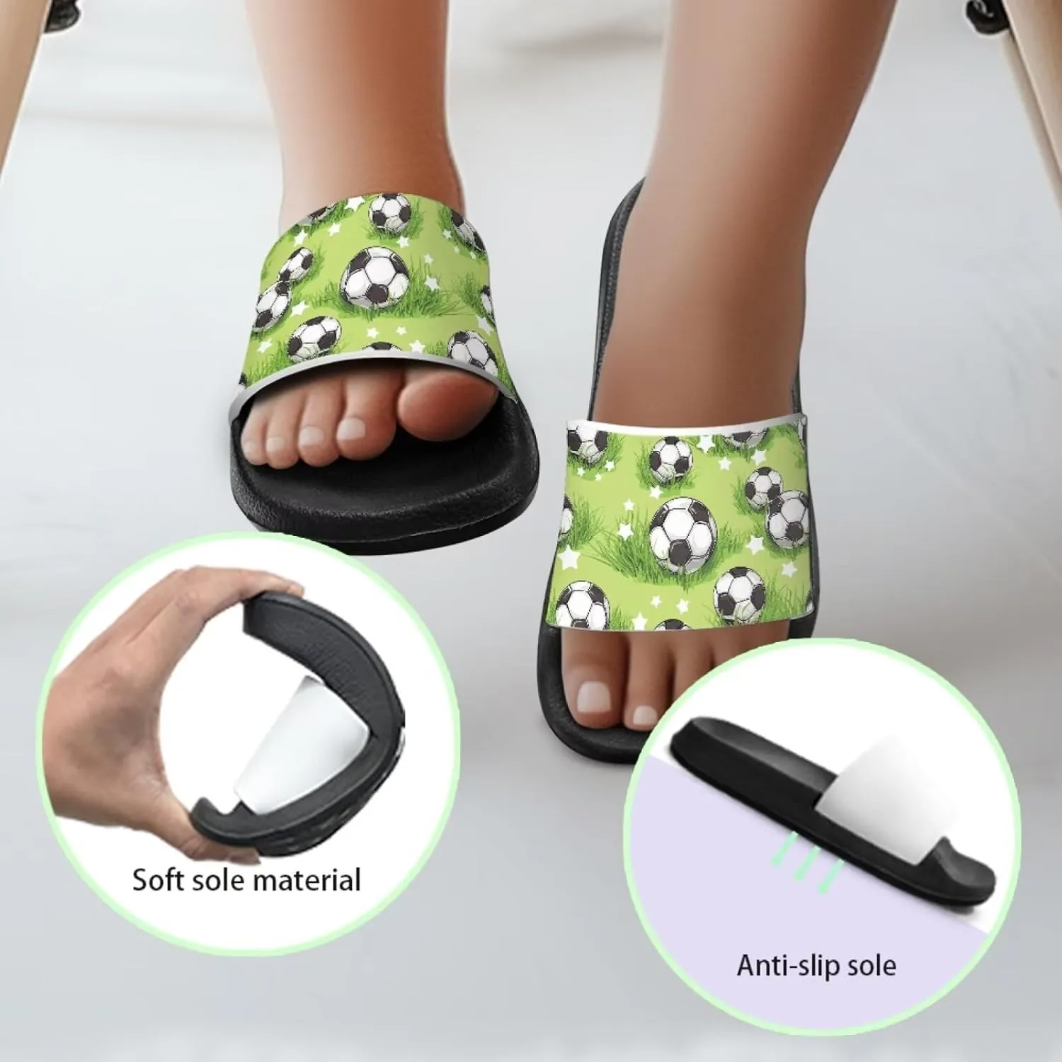 Novelty Patten Kids Cloud Slides Sandals Sports Ball Indoor House Slippers Tractor Print Shower Shoes for Boys Girls Comfort Footbed Slipper Open Toe Outdoor Sandal