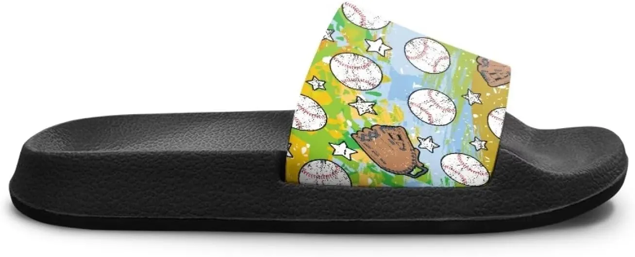 Novelty Patten Kids Cloud Slides Sandals Sports Ball Indoor House Slippers Tractor Print Shower Shoes for Boys Girls Comfort Footbed Slipper Open Toe Outdoor Sandal