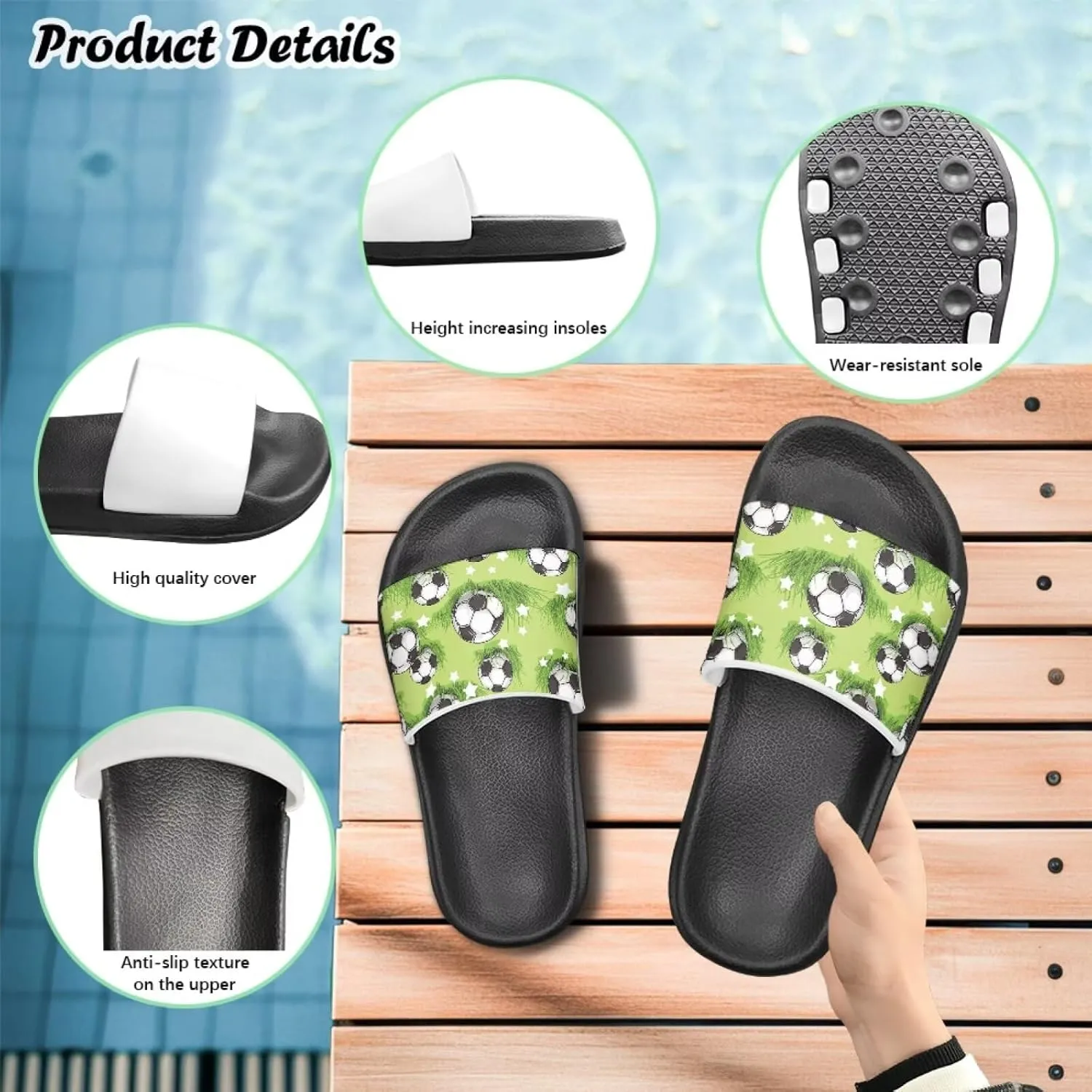 Novelty Patten Kids Cloud Slides Sandals Sports Ball Indoor House Slippers Tractor Print Shower Shoes for Boys Girls Comfort Footbed Slipper Open Toe Outdoor Sandal