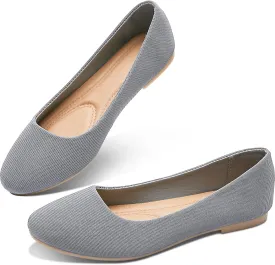 Obtaom Round Toe Women Flat Shoes Slip on Girls Dress Black Ballet Flats
