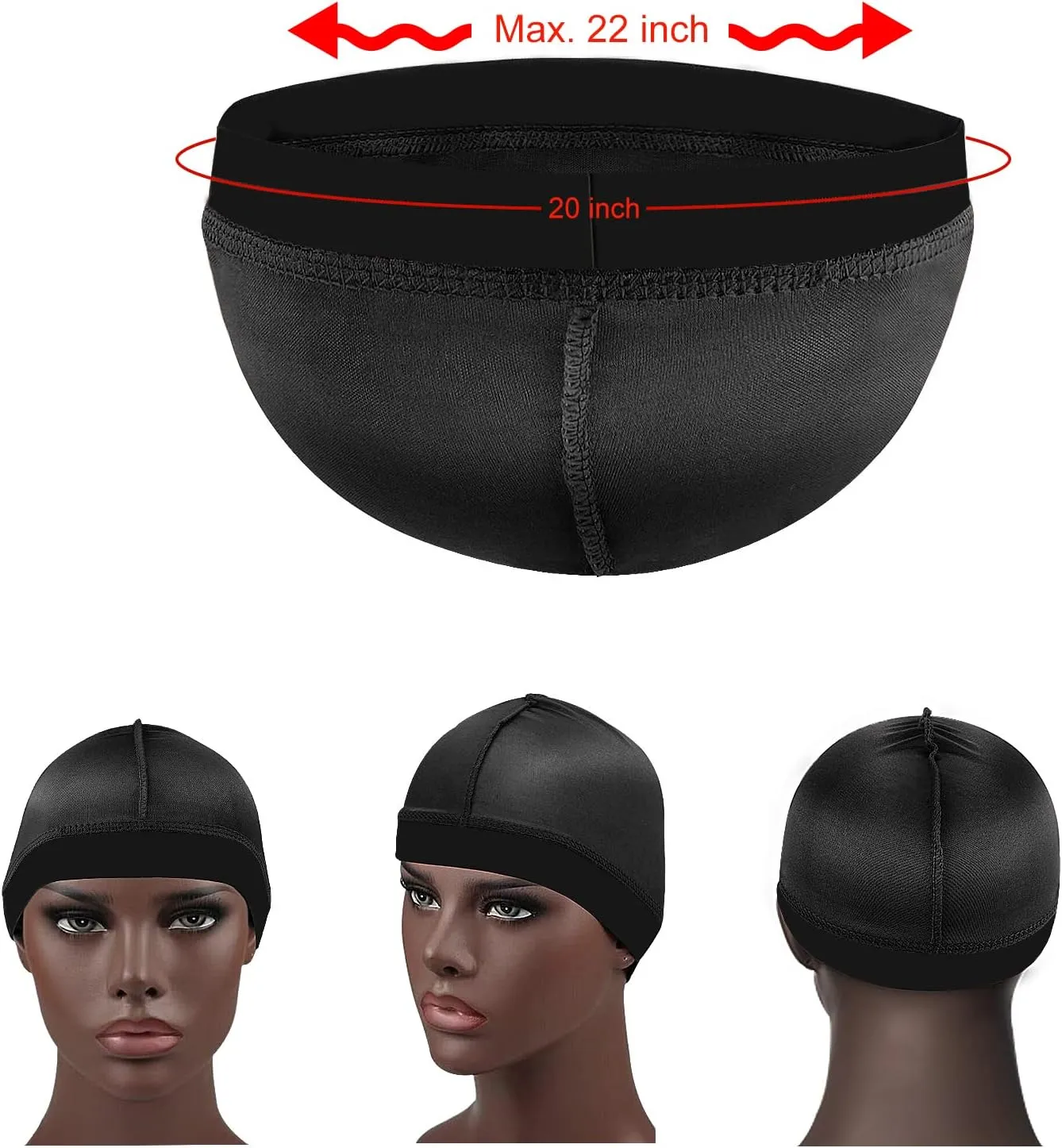 Premium Wave Caps for Men, Good Compression Cap Over Durag for 360, 540, 720 Waves