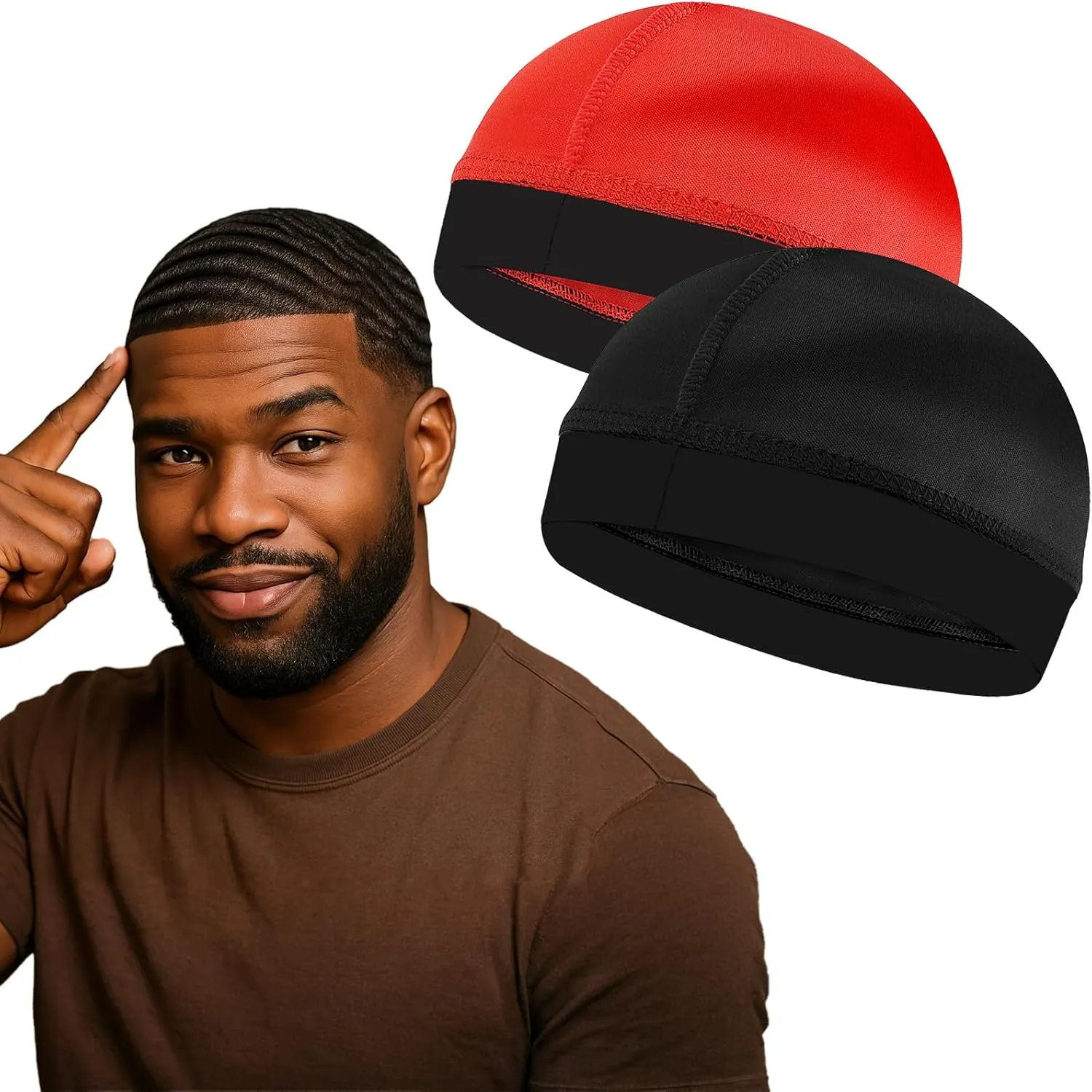 Premium Wave Caps for Men, Good Compression Cap Over Durag for 360, 540, 720 Waves