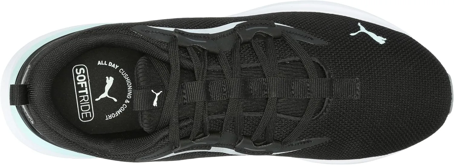 PUMA Women's Softride Harmony Cross Training Shoes, White-Black, 7.5
