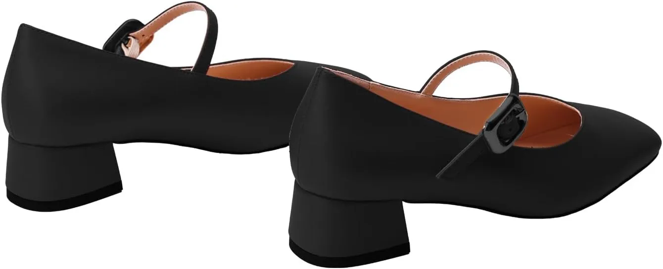 Pumps for Women with Chunky Heels and Closed Toe Elegant Mary Jane Shoes Comfortable Low Wedge for Work Trendy Business Pumps for Office/Prom