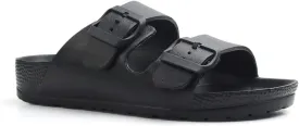Qtdstz Women's Comfort Slides Double Buckle Adjustable EVA Flat Sandals